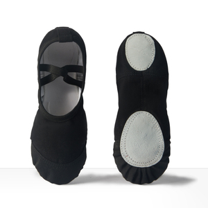 Chaussons de ballet en toile sans lacets pour filles BW68 avec embouts en <span class=keywords><strong>cuir</strong></span>, semelles fendues, chaussures de <span class=keywords><strong>danse</strong></span> pour l'entraînement de gymnastique - Product Image 3
