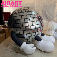 Ballon gonflable disco argenté en forme de dessin animé pour décoration musicale