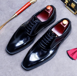 Chaussures Oxford de luxe pour hommes en cuir véritable à lacets, bout carré, pour le bureau, les occasions formelles, les mariages et les activités de plein air printemps/été - Product Image 6