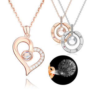 B1204 100 Ngôn Ngữ Khác Nhau Tôi Yêu Bạn Mặt Dây Chuyền Vòng Cổ Đám Cưới Ngày Valentine Tôi Yêu Bạn Bộ Nhớ Chiếu Vòng Cổ - Product Image 1