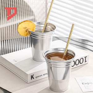 Custom Color Promotional Party Aluminum Drinking Cup Beer Metal Tumbler Disposable Aluminum Mug 12oz Recyclable Cup