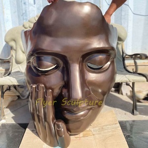 Grand <span class=keywords><strong>Visage</strong></span> Humain d'Art en Métal Coulé Bronze <span class=keywords><strong>Sculpture</strong></span> de Paysage Statue Abstraite Moderne Bronze 3D <span class=keywords><strong>Sculpture</strong></span> de <span class=keywords><strong>Visage</strong></span> Murale - Product Image 2