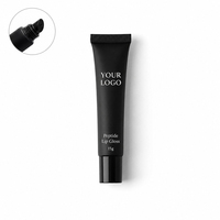 Gloss à lèvres 15g Marque Privée Logo Personnalisé 20 Teintes Peptide Hydratant Tube Noir Maquillage Vente en Gros