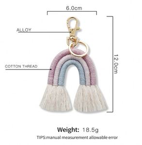 <span class=keywords><strong>Porte</strong></span>-clés en macramé arc-en-ciel en peluche pour femmes, <span class=keywords><strong>porte</strong></span>-clés bohème fait à la main, <span class=keywords><strong>porte</strong></span>-clés en macramé arc-en-ciel, breloque pour sac, <span class=keywords><strong>porte</strong></span>-clés féminins - Product Image 6