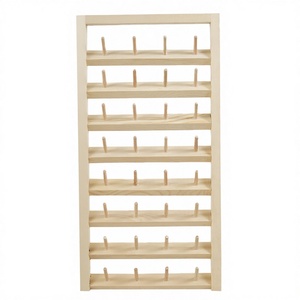 Haina Support mural moderne en bois à 5 niveaux pour bobines de fil, non pliable, flexible, multifonctionnel, pour 48 bobines, rangement soigné et accessible - Product Image 2