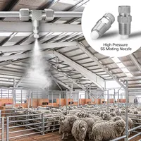 Système de refroidissement et de brumisation pour volailles Lisen LS-220 pour l'efficacité des serres d'élevage, couverture de 90 à 150 m², montage mural