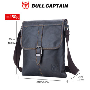 Bolso Bandolera de Cuero para Hombre BULLCAPTAIN, Estilo Vintage, para Trabajo, con Espacio para Tablet de 9.7 Pulgadas, Bolso Cruzado de Cuero Genuino - Product Image 5