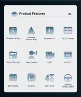 Reproductor de DVD para Auto con Pantalla Táctil Universal Inalámbrica Android Auto 7870, Pantalla Dividida, TDA7708, Bluetooth, Navegación, Radio, Multimedia y Video