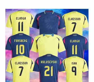 2024 Sweden Soccer Jerseys team 24 25 ISAK Forsberg JANSSON BERG EKDAL Kulusevski Football Shirts men