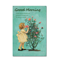 Plaque en métal vintage personnalisée pour jardin avec impression UV, design rétro, décoration personnalisée