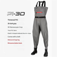 TOPIND Pantalon de pêche renforcé amélioré de conception populaire PVC Wader de pêche imperméable à l'eau