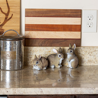 Figurines de lapin en polyrésine faites à la main en gros Statue de lapin de jardin amusante en résine décoration intérieure et extérieure