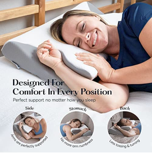 Oreiller orthopédique en mousse à mémoire de forme pour dormir sur le côté, Contour cervical breveté, Offre Spéciale - Product Image 5