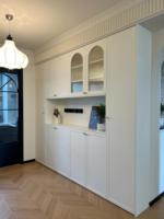 Meuble de cuisine traditionnel personnalisé, buffet, comptoir en pierre, panneau modulaire, bois massif, panneau stratifié