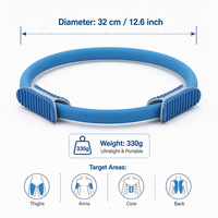 Cercle de Yoga Portable EVA Bleu/Rouge/Noir, Cercle Magique de Pilates pour Entraînement à Domicile avec Logo Personnalisé – Vente Flash