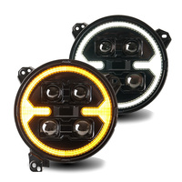 Phare LED à 4 lentilles Matrix 9 pouces Cross Halo, clignotant séquentiel ambre pour Jeep Wrangler JL, accessoires tout-terrain