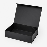 Boîte cadeau magnétique pliable noire mate, boîte rigide personnalisée avec logo pour vêtements, cosmétiques, emballage cadeau de luxe
