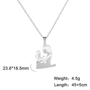 KISSWIFE Klassische Mutter Kinder Anhänger-Halsband für Damen Gold Silber Edelstahl Familien-Halsband Muttertagsschmuck - Product Image 5