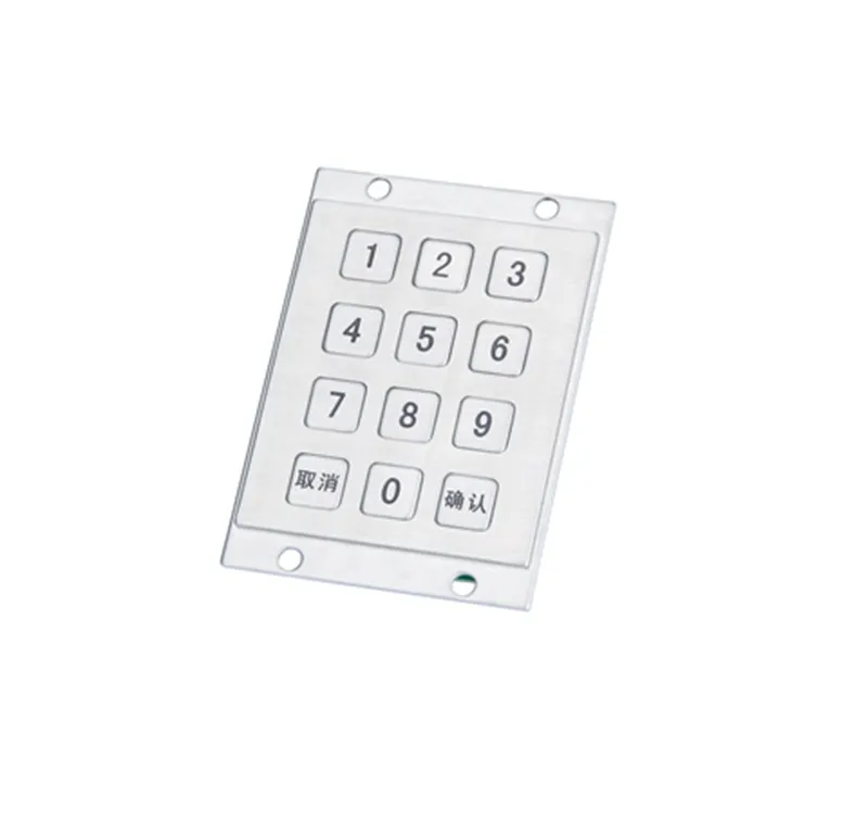 Metal USB Keyboard With 12 Keys 3x4 Keypad Industrial Mini Keyboard Stainless Steel Numeric Keypads Manufacturing