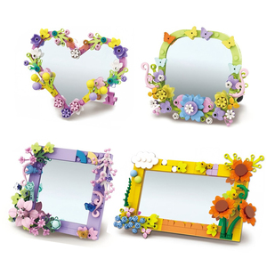 Kit de Construcción de Espejo Floral DIY, Bloques de Construcción 3D, Marco de Fotos con Flores, Ladrillos de Ensamblaje, Juguete Creativo de Escritorio para Niñas, Adorno para el Hogar, Regalo - Product Image 1