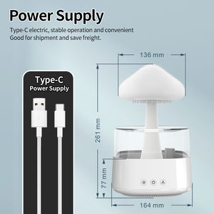 Difusor de aceite de <span class=keywords><strong>lluvia</strong></span>, fuente de goteo de agua, aromaterapia, 450mL, nube de <span class=keywords><strong>lluvia</strong></span>, luz nocturna <span class=keywords><strong>para</strong></span> <span class=keywords><strong>dormir</strong></span>, Humidificador relajante de 7 colores - Product Image 5