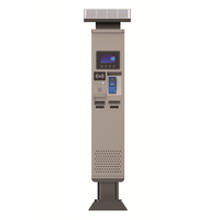Borne de paiement tactile pour parking solaire en libre-service avec lecteur de codes-barres, utilisation extérieure, écran LCD 7 pouces, imprimante thermique, paiement en espèces/cartes