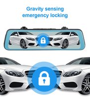 Vente en gros, boîte noire de voiture Full HD 1080P double objectif Dash Cam 10 "rétroviseur voiture DVR caméra Vision nocturne