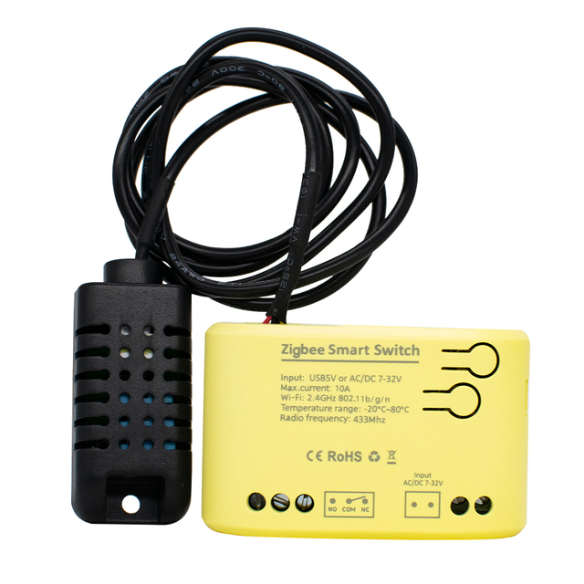 ZIGBEE Temperature & Humidity Monitoring Thermostat Sensor Home Automation Switches RF433 Tuya APP Passive Dry Contact Relay