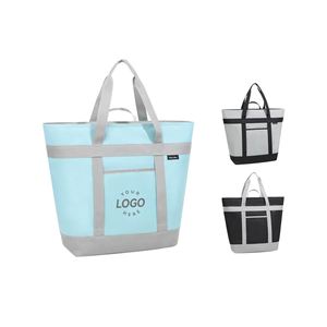 Custom Logo Printed Waterproof Oxford Insulation Bag Fashionable Handle for Picnic Lunch Cooler Food Packing <b>Delivery</b> - Product Image 1