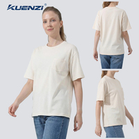T-shirt pour femme Kuenzi personnalisé avec logo, couleur unie, manches courtes, 100% coton, 260 GSM, avec poche