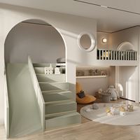 JINS 2026 nouveau Style personnalisé filles lit en bois massif frais Simple Double Decker Loft lit moderne doux Design avec lit égaré