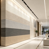 Revêtement mural en pierre flexible MCM, texture linéaire Oman, 2-3 mm, léger, ignifuge, pour façade intérieure et extérieure