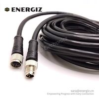 Doppelspur 3-Pin-Sensorkabel M8 Verlängerungskabel mit PVC schwarz