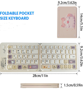 คีย์บอร์ดไร้สายพับได้ MOFII รุ่นมินิ 67 ปุ่ม ดีไซน์น่ารักลายแมว สำหรับแท็บเล็ต Pad Mini - Product Image 3