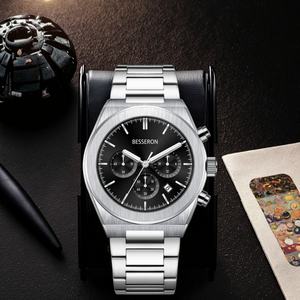 Montres Chronographes Décontractées à Bracelet en Acier Inoxydable pour Hommes, Montres à Quartz avec Calendrier, Prix de Gros - Product Image 2