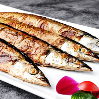 Ticari Tuzlu Izgara Saury Japon Önceden Pişirilmiş Dondurulmuş Deniz Ürünleri Toptan Halal Sıcak Tutan Sushi Restoranları İçin Hazır