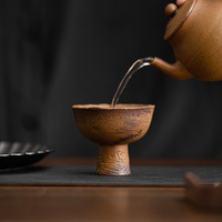 Tasse à thé en grès émaillé avec motifs nuages porte-bonheur, design vintage de luxe léger, bol à thé en céramique