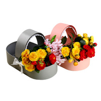 Boîtes-cadeaux de mariage à Double couche, boîte à fleurs en papier vert foncé rotatif en forme de cœur avec ruban, 50 pièces
