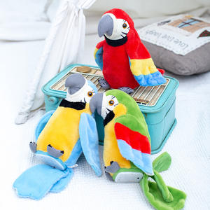 Pp Katoen 22Cmtalking Papegaai Opnamefunctie Vleugel Klappend Kindercadeau Pluche Knuffeldier Speelgoed - Product Image 5