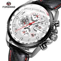 Montre mécanique pour homme FORSINING 6909, précise, bracelet en cuir, étanche, affichage du calendrier hebdomadaire, montre automatique