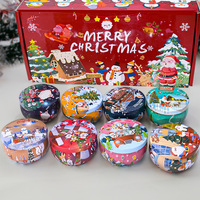 Coffret Cadeau de Noël Bougie Aromatique en Étain, Cire de Soja Végétale Importée Sélectionnée, Décoration de Fleurs Séchées Naturelles, Nouvelle Formule Sans Fumée