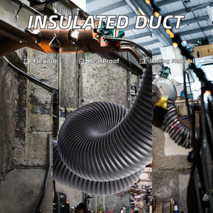 Ducto Aislado de 300 mm, Flexible, Resistente al Fuego y al Calor, TPR/TPE, Manguera de Ducto de 15 m - Product Image 2