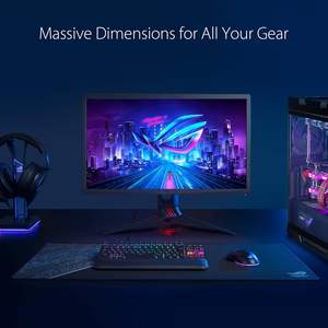 Tapis de souris de jeu Rog Sheath Blk en gros, 35,4 x 17,3 pouces, rectangulaire, noir et gris, en caoutchouc, surface extra large pour un contrôle précis - Product Image 6