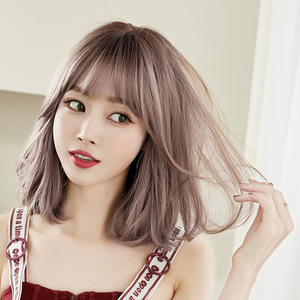 <span class=keywords><strong>Cheveux</strong></span> courts fleur de poirier tête épaule longueur perruque de <span class=keywords><strong>cheveux</strong></span> synthétiques naturellement moelleux clavicule bouclée boucle intérieure pour les femmes - Product Image 3