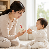 Étui à sucette en silicone personnalisé OEM avec boucle de suspension - Porte-sucette bébé motif ours mignon pour la vente en gros