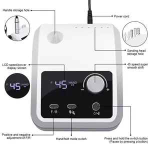 Taladro Eléctrico para Uñas de 45000 RPM, Lima Eléctrica con Pantalla HD, Lápiz de Manicura Metálico, Lijadora Profesional para Uñas - Product Image 3