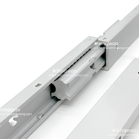 Glissières de tiroir de cuisine et salle à manger modernes, silencieuses, à double couche, à extension complète, avec interstice de 500 mm, en alliage d'aluminium de 20 mm, 100% prêtes à l'emploi