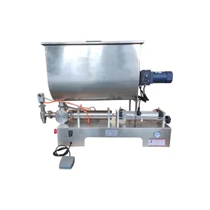 Машина для розлива соуса с крупными частицами U-образный бункер для перемешивания соков машина для упаковки масла цена завода-изготовителя 1000 мл