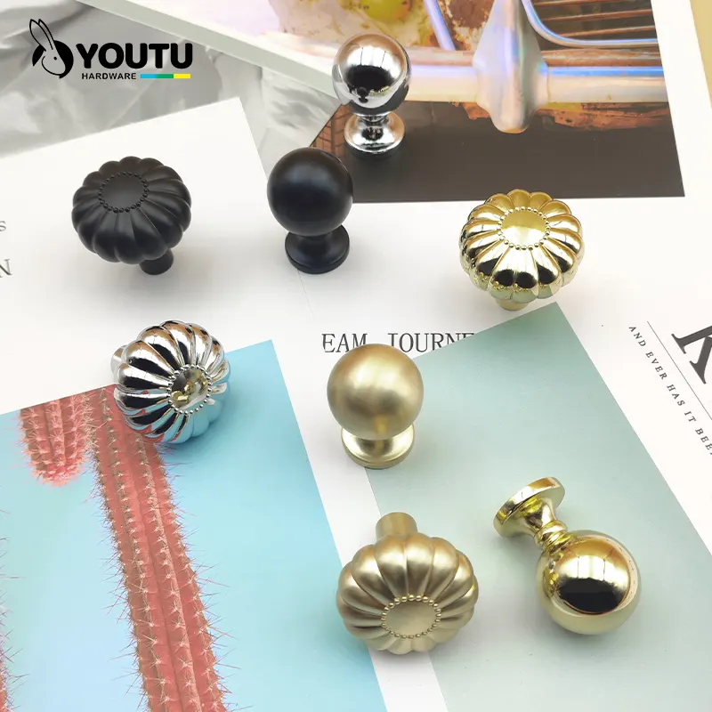 Simple Zinc Alloy Ball Knob Flower Knob Zamak Handle suitable for Kitchen cabinet  bedroom closets  all drawers