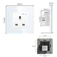 Prise murale intelligente avec prise en charge USB Type-C WiFi/Zigbee/HomeKit/Tuya App/Smart Home